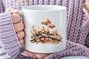 Watercolor Mushroom Clipart bundle, an Illustration by DreamCafeArt (Thumbnail 7 of 9)