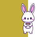 Cute Rabbit Holding Coffe Cup, an Animal Illustration by Artstorystudio (Thumbnail 2 of 3)
