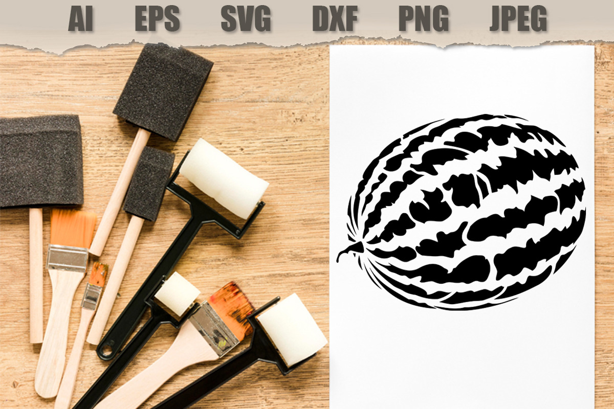 Stencils Watermelon Fruit Vector, a Food Illustration by MARYCRAFTIRIA (Photo 3 of 3)