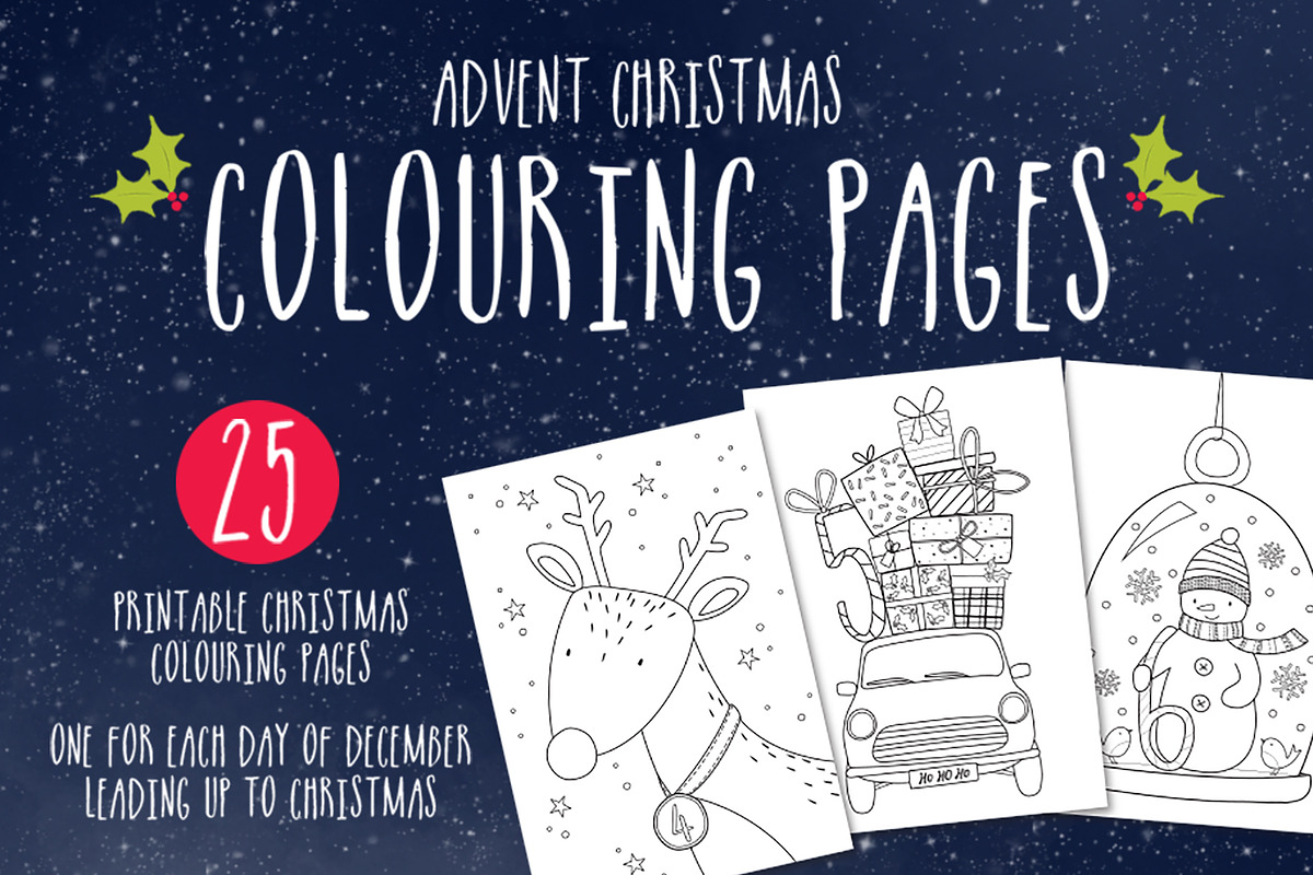 Advent Calendar Colouring Pages, an Illustration by Doodle Dibs (Photo 1 of 3)