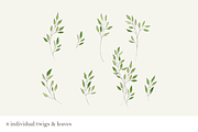 Leaves & Twigs Watercolour Drawing, a Pattern Graphic by elpple (Thumbnail 2 of 5)