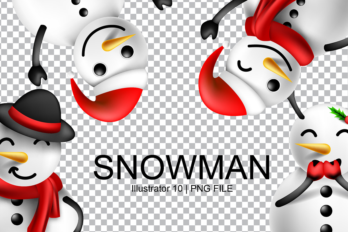 3D Christmas Snowman Collections, a Templates & Theme by Asta Desain