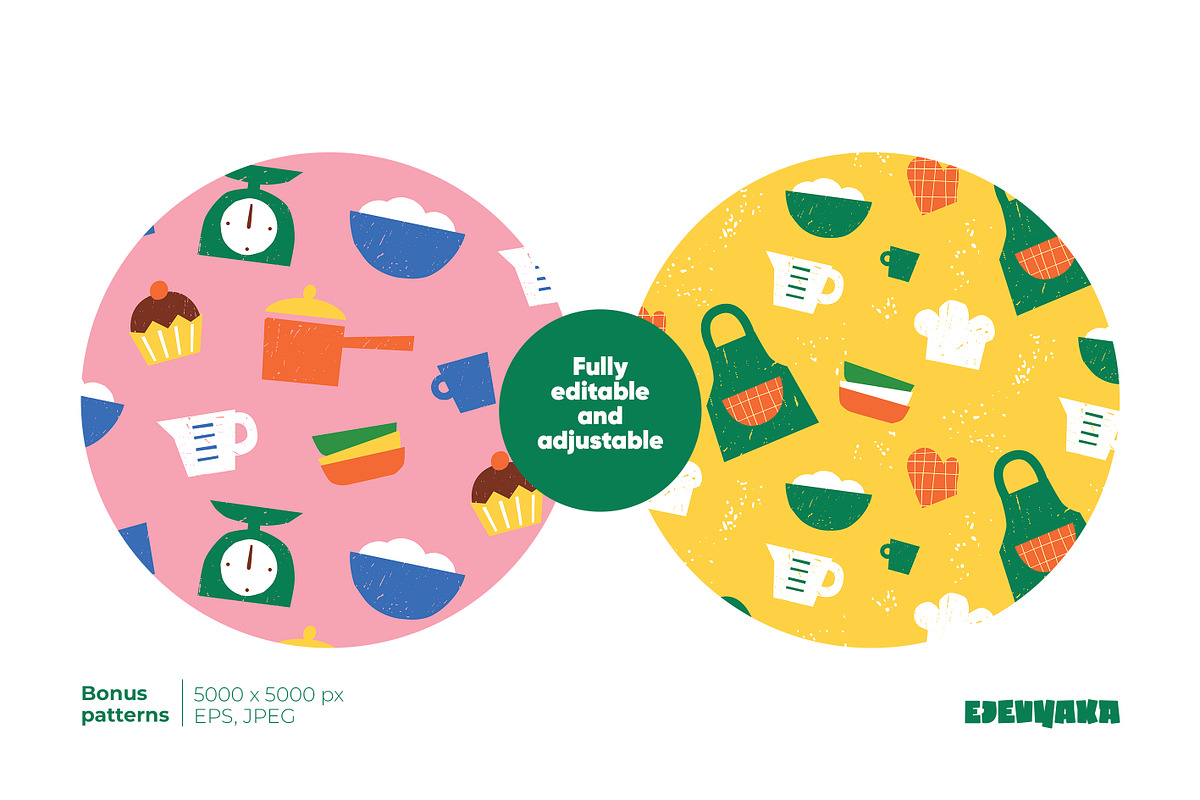 Kids Baking Clipart, Cards, Patterns, a Food Illustration by Ejevyaka (Photo 5 of 6)