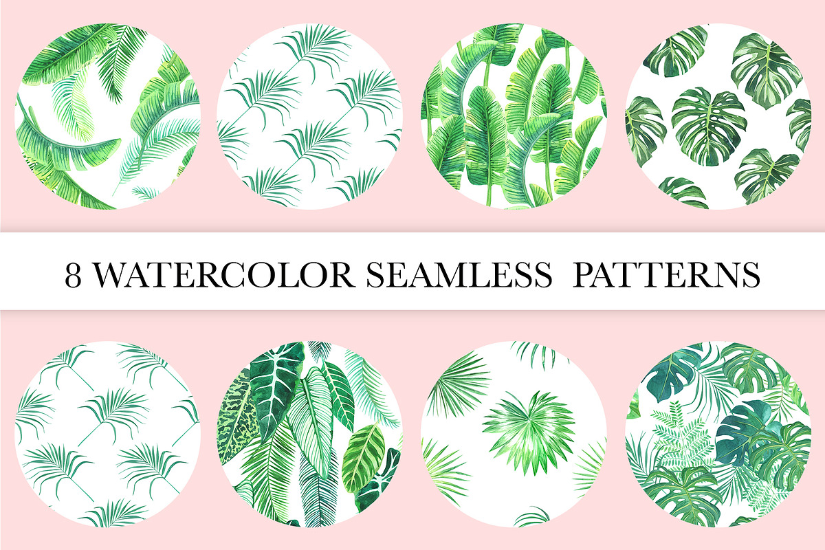 Tropical. Watercolor patterns., a Pattern Graphic by Anyuka (Photo 10 of 10)