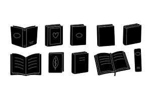 Set of books in various poses, an Education Illustration by GraphiShop