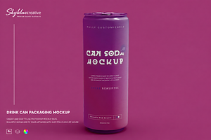 Front view of Soda Can Mockup, an Advertising Mockup by skybluecreative