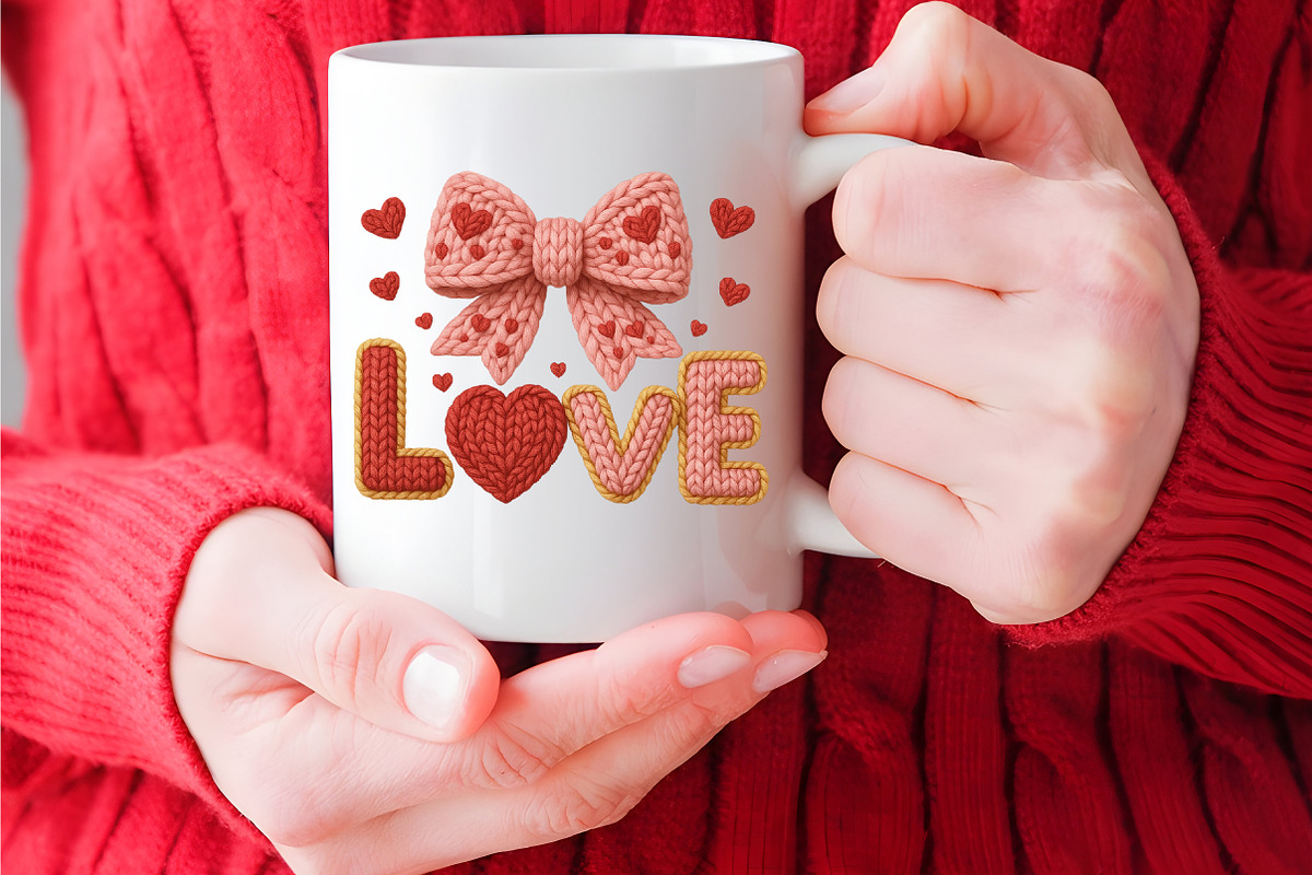 Valentines Day Coquette Crochet PNG, an Illustration by CraftArtStudio (Photo 2 of 4)