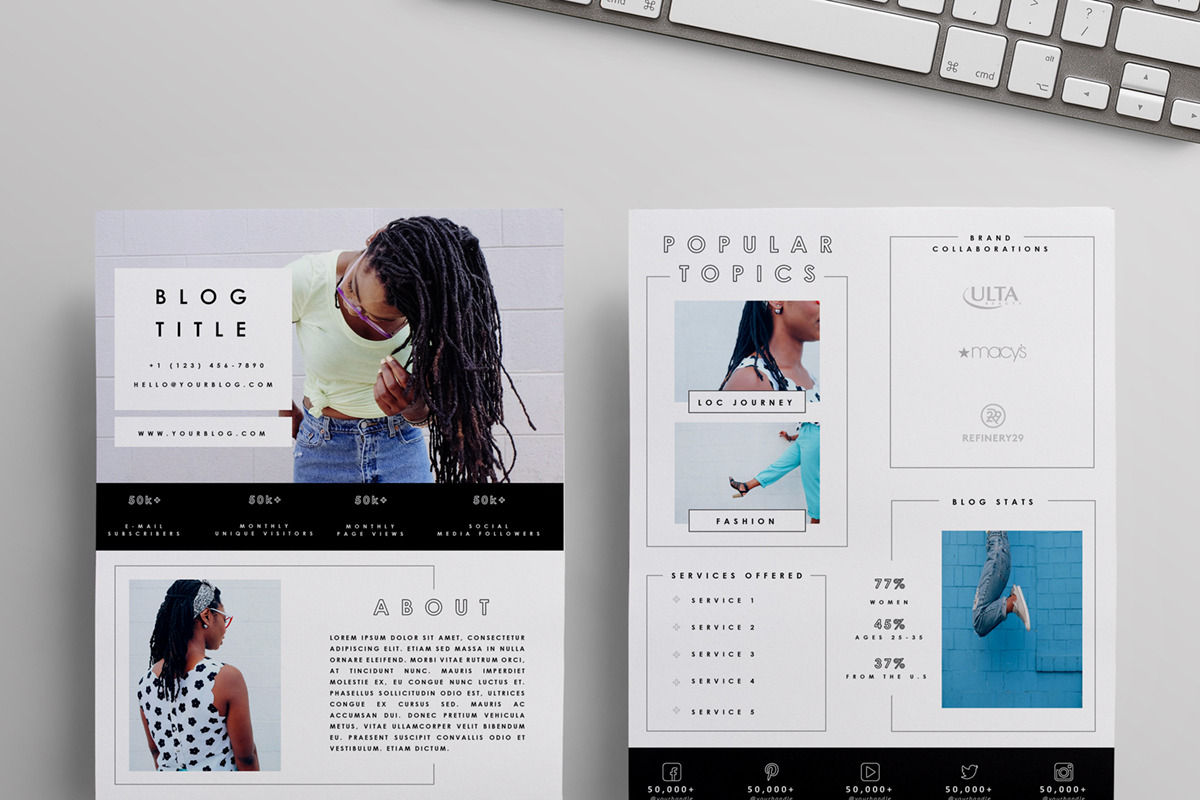 Blog Media Kit | Two Pages, a Resume Template by Blogger Kit Co. (Photo 1 of 6)