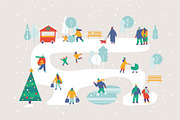 Winter People Flat Vector Set, a Person Illustration by Vector_Art (Thumbnail 5 of 16)