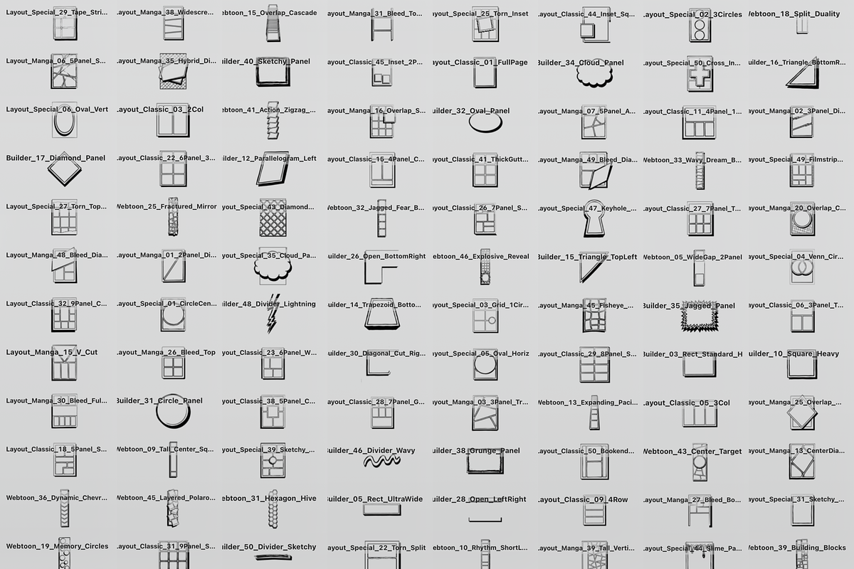 Comic Storyboard Procreate Stamps, a Brush Add-On by Selentaori Studio (Photo 3 of 11)