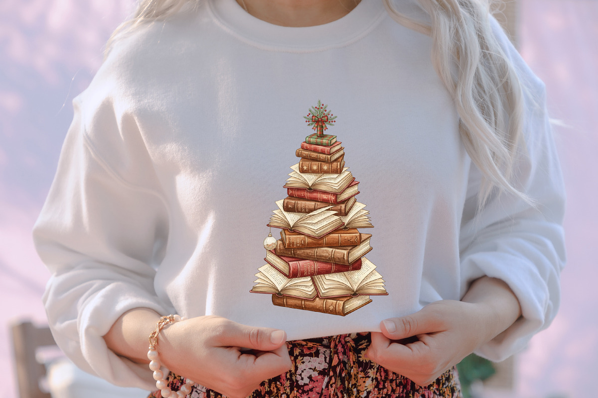 Christmas Tree Books Teacher Design, an Illustration by designcity5 (Photo 8 of 8)