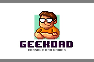 Pixel Geek Dady Logo