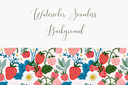 Strawberry Raspberry Floral Seamless, a Pattern Graphic by Pati Charm Studio (Thumbnail 3 of 6)