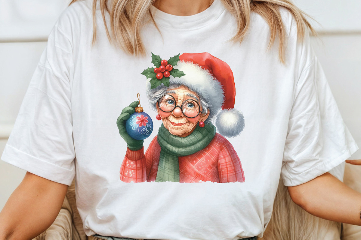 Funny Old Lady Christmas Sublimation, an Illustration by CraftArtStudio (Photo 5 of 6)