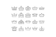 Different crown line art icons, an Object Graphic by pikepicture (Thumbnail 1 of 3)