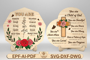You are beautiful Christian Sign SVG, a Pattern Graphic by Lasercutiny