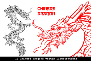 Chinese Dragon Vector Illustrations