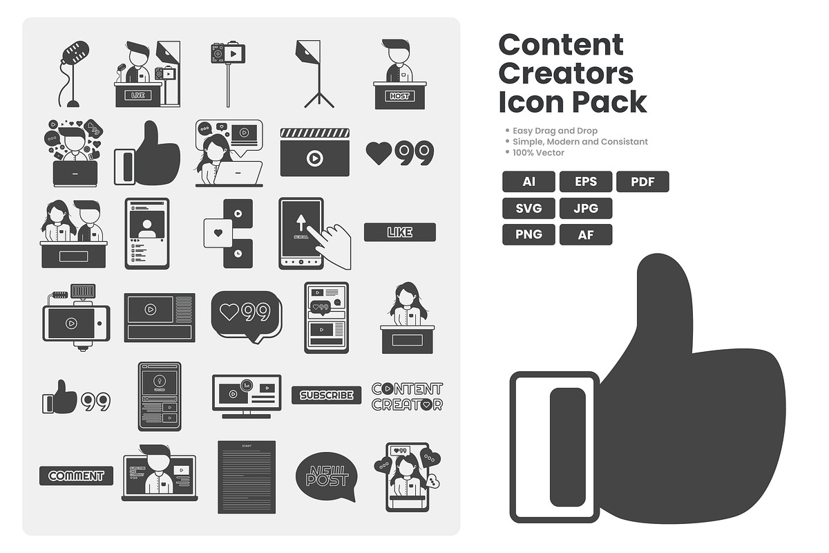 Content Creators Icon Pack, a Solid Icon by erifqizeicon (Photo 2 of 2)