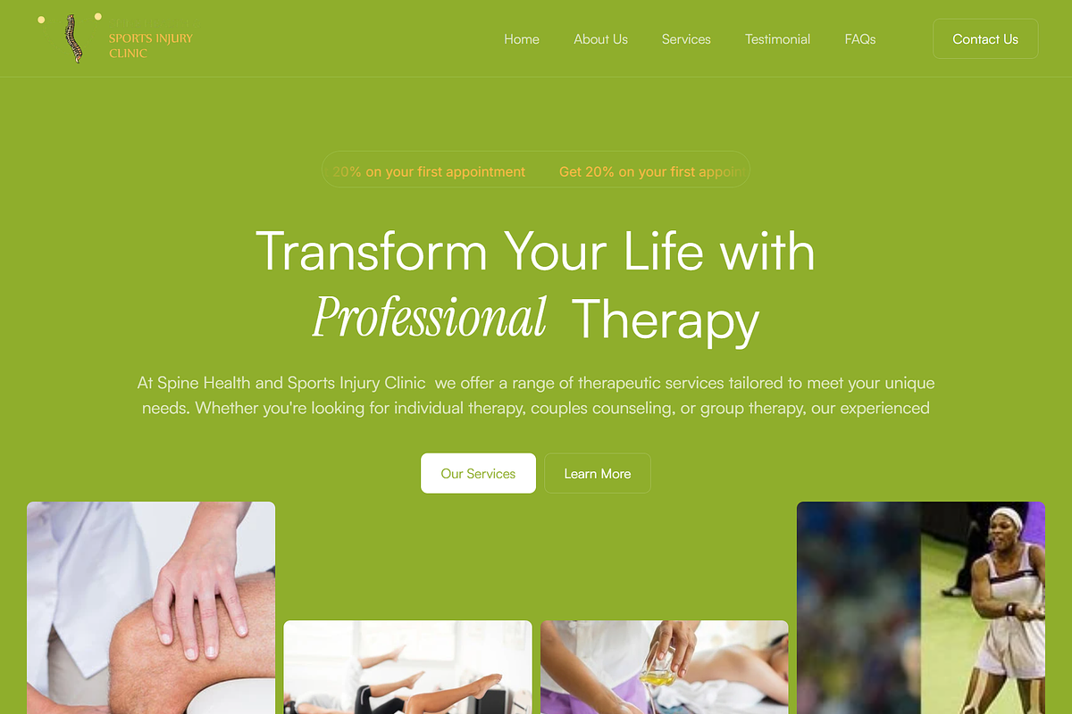 Physiotherapy Framer Template, a Landing Page Template by HaithamSimas (Photo 1 of 2)