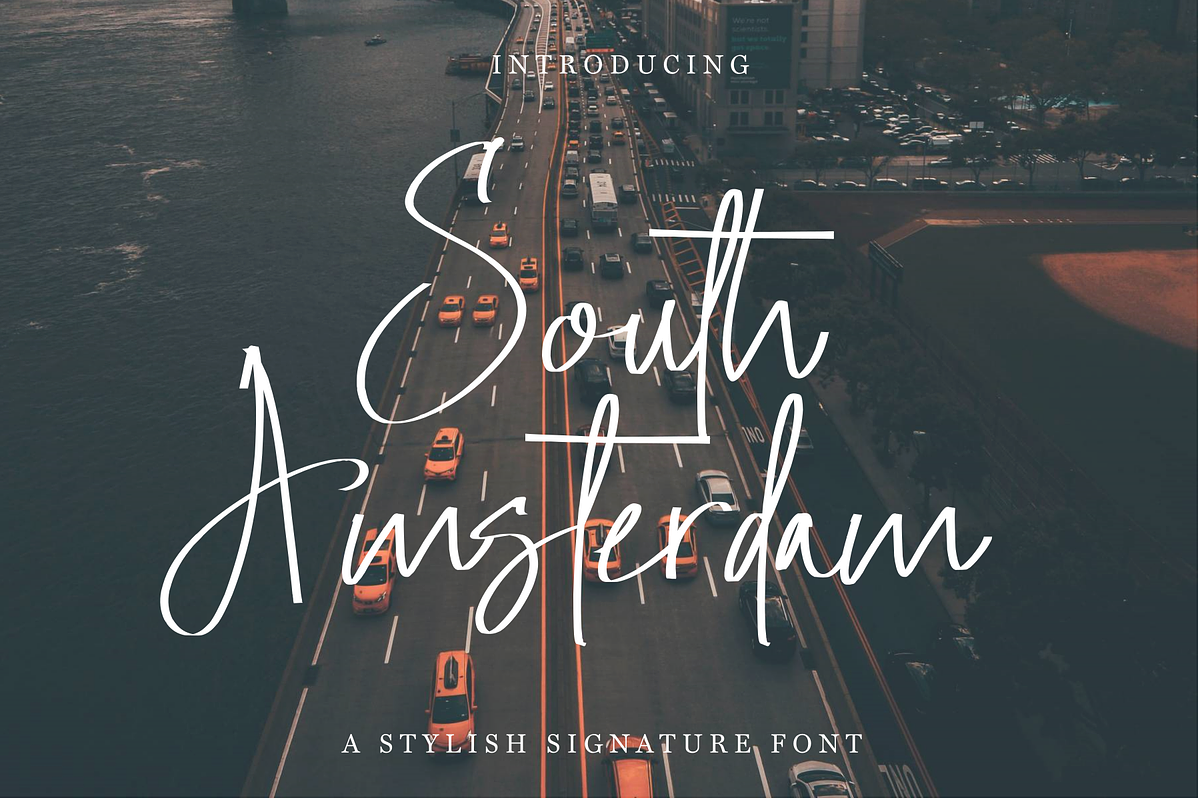 South Amsterdam Signature Font, a Script Font by Ramadhanstudio (Photo 1 of 8)