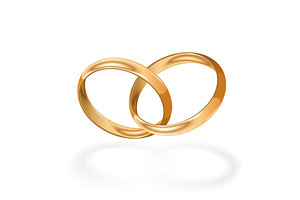 Gold wedding ring. Jewellery