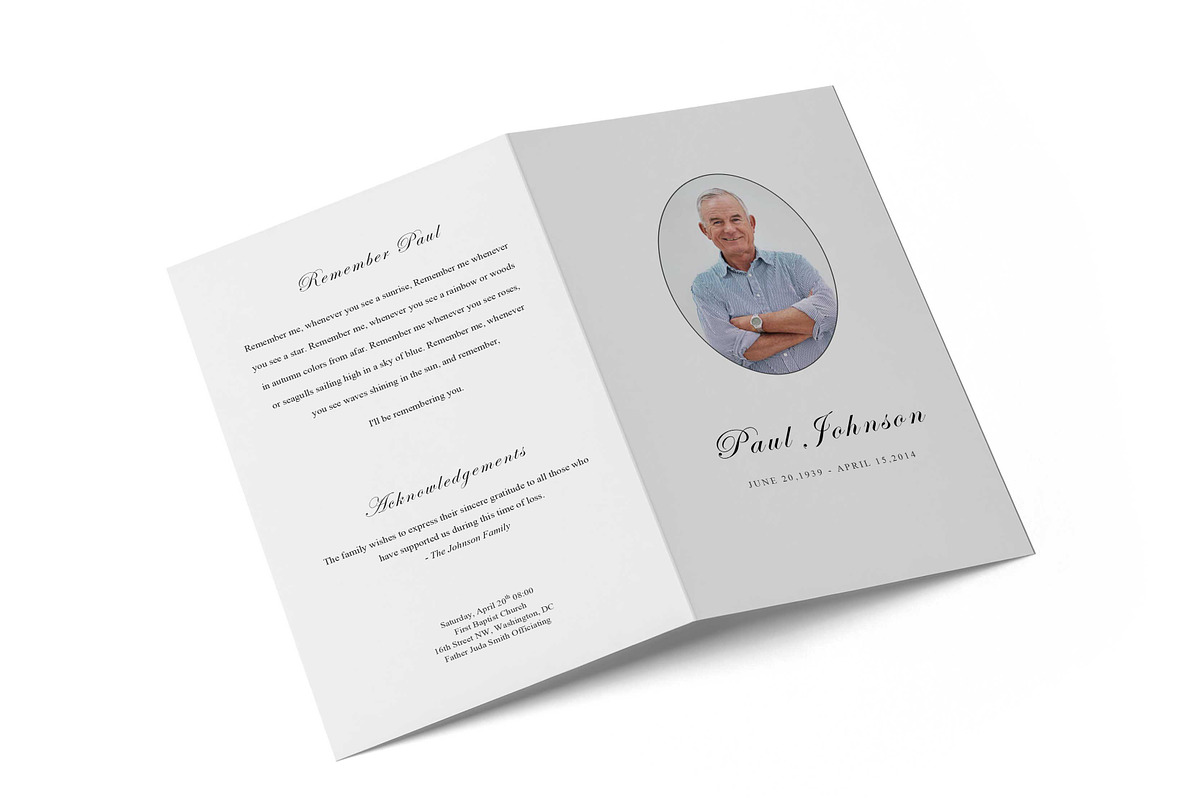 Funeral program template | BI-fold, a Brochure Template by inserenity (Photo 5 of 6)