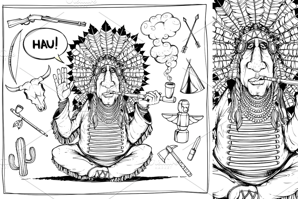 Chieftain of indians, an Illustration by yuanden graphics (Photo 4 of 5)