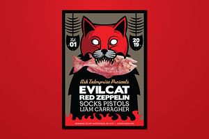 Evil Cat Halloween Flyer, a Flyer Template by ashenterprise