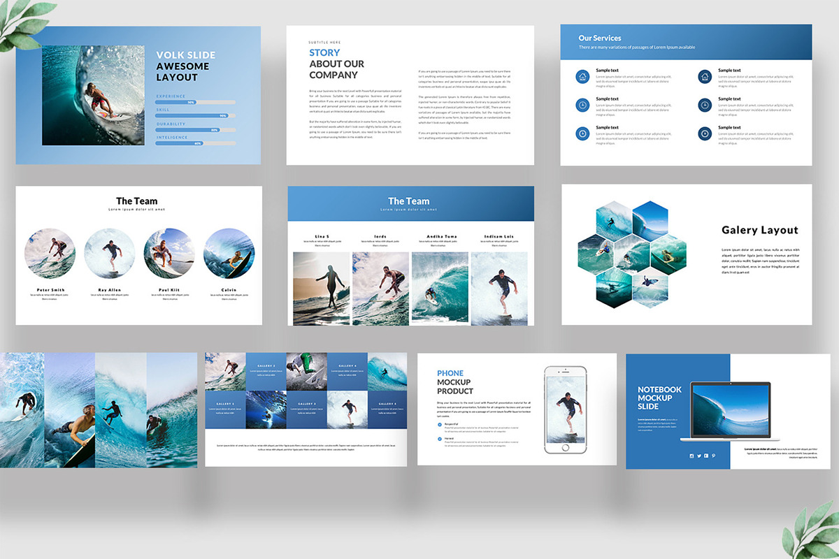 Aqua Surfing Google Slides, a Presentation Template by Infinity Vector Studio (Photo 4 of 5)