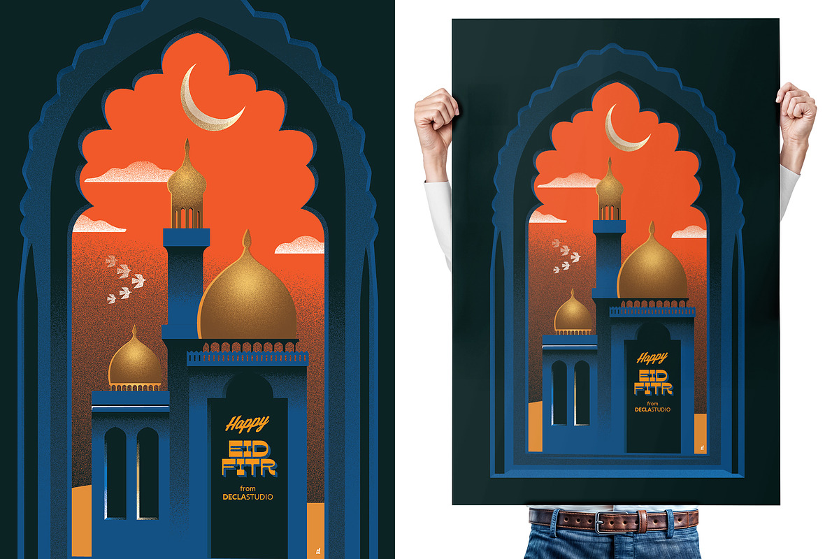 Eid Mubarak Islamic Greeting, a Seasonal Illustration by Decla Studio (Photo 4 of 4)