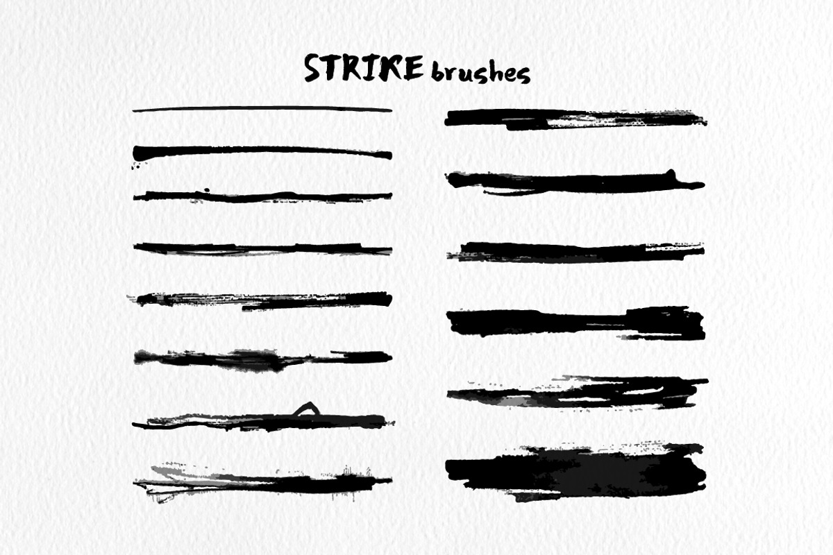 Strike Brushes for Illustrator, a Brush Add-On by Mazheika Store (Photo 5 of 6)