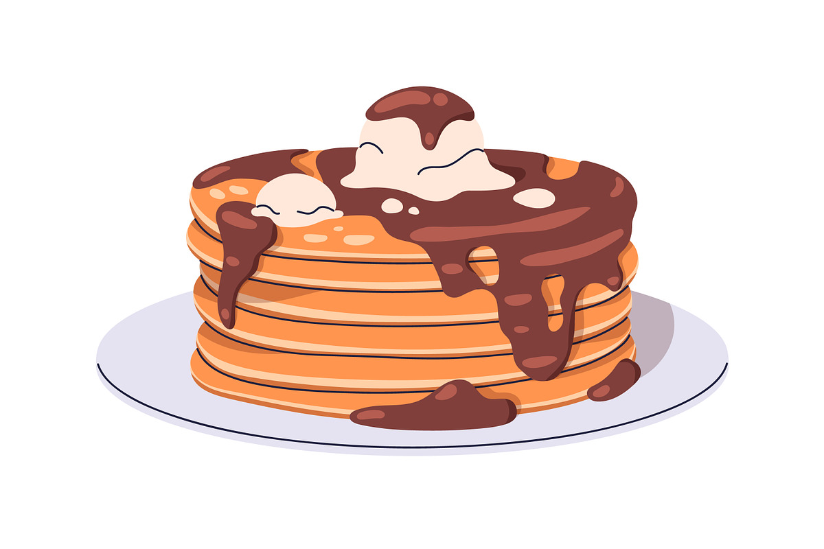 Yummy American pancake stacks set, a Food Illustration by Good Studio (Photo 11 of 11)