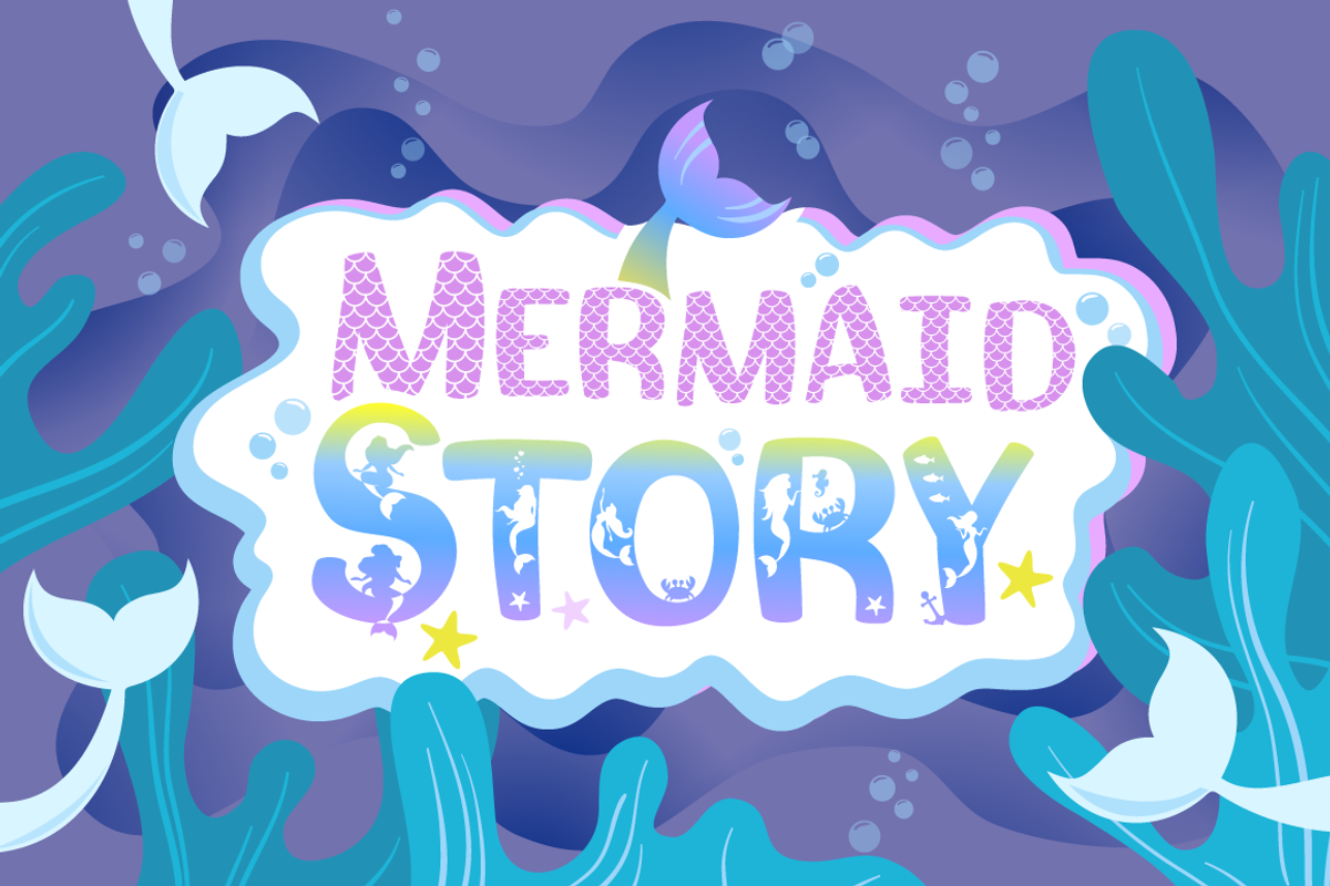 Mermaid Story Font Duo & Extras