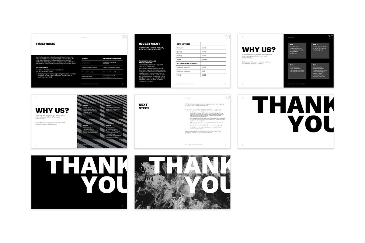 Striking B&W Proposal Template, a Presentation Template by PresentationDesignStudio (Photo 6 of 6)
