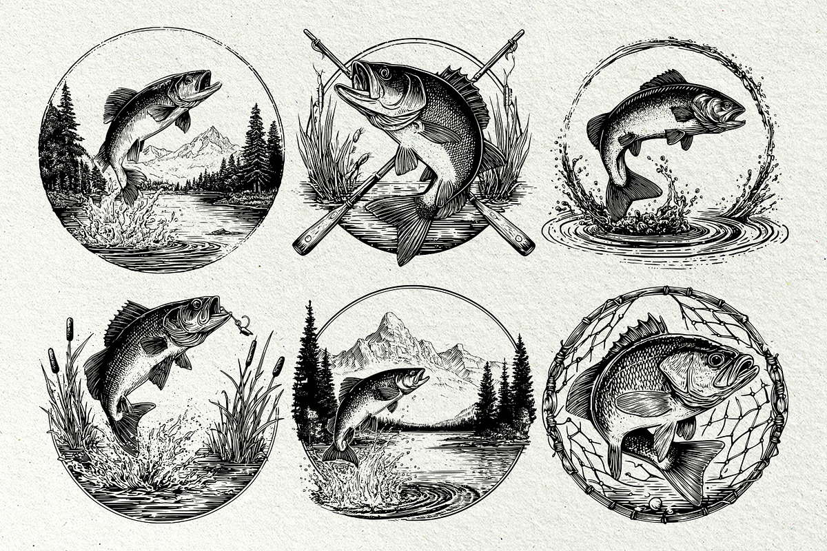 Splashing Fish Fishing Graphics, an Animal Illustration by DENIDigitalArtSudio (Photo 4 of 5)