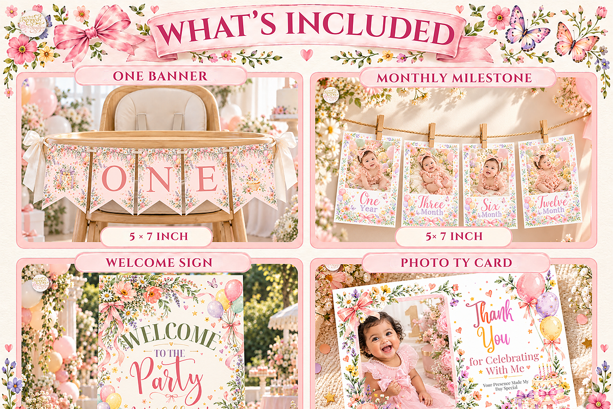 Wildflower Birthday Bundle Canva, a Marketing Template by KennedyStudio (Photo 4 of 20)
