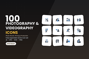 100 Photography & Videography Icons, a Duotone Icon by Symbolic Language