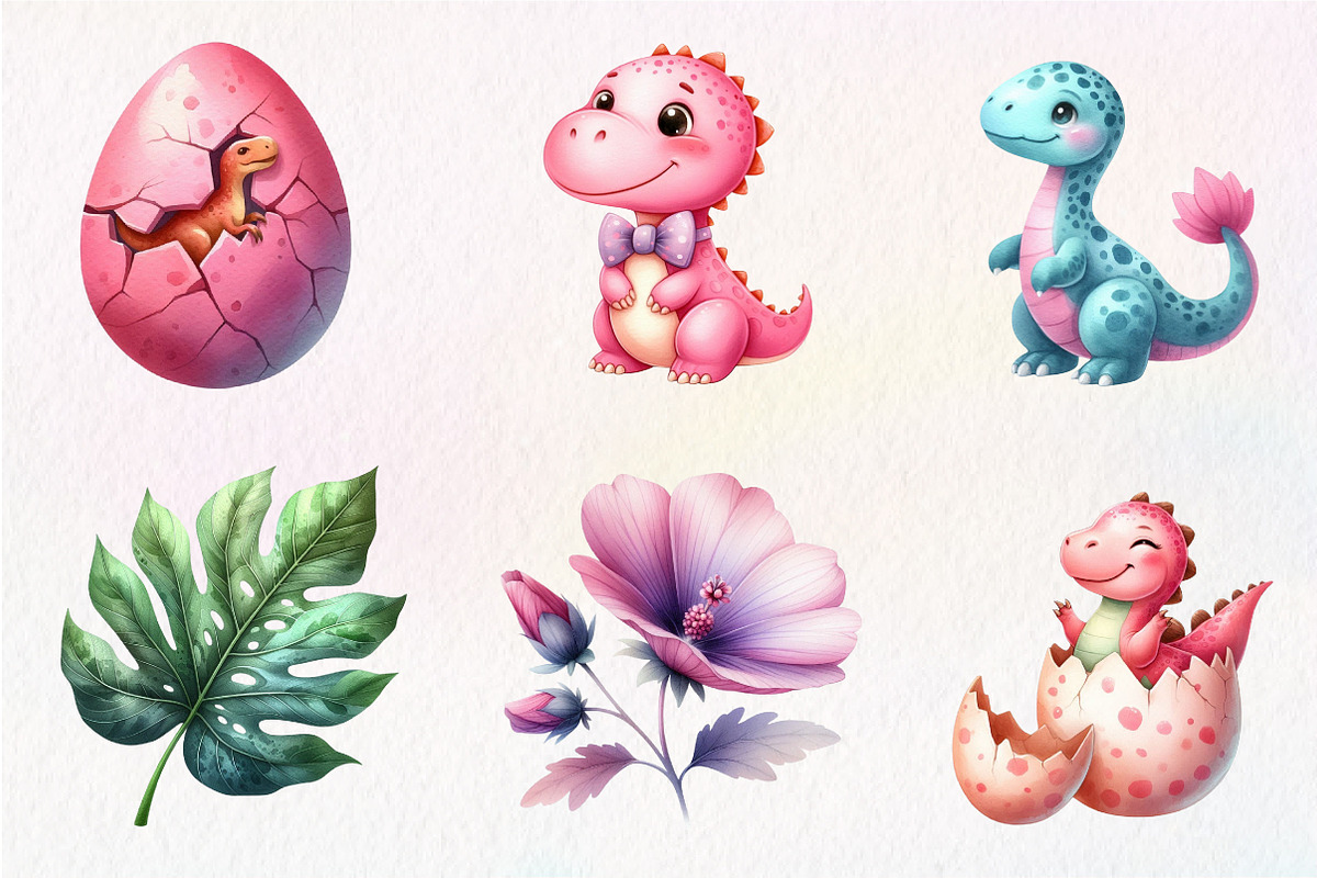 Dinosaurs watercolor clipart, an Illustration by CreationArt (Photo 4 of 5)