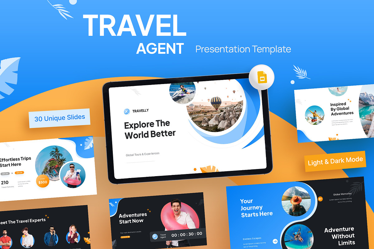 Travel Agent Google Slides, a Presentation Template by New Coral Design (Photo 1 of 6)