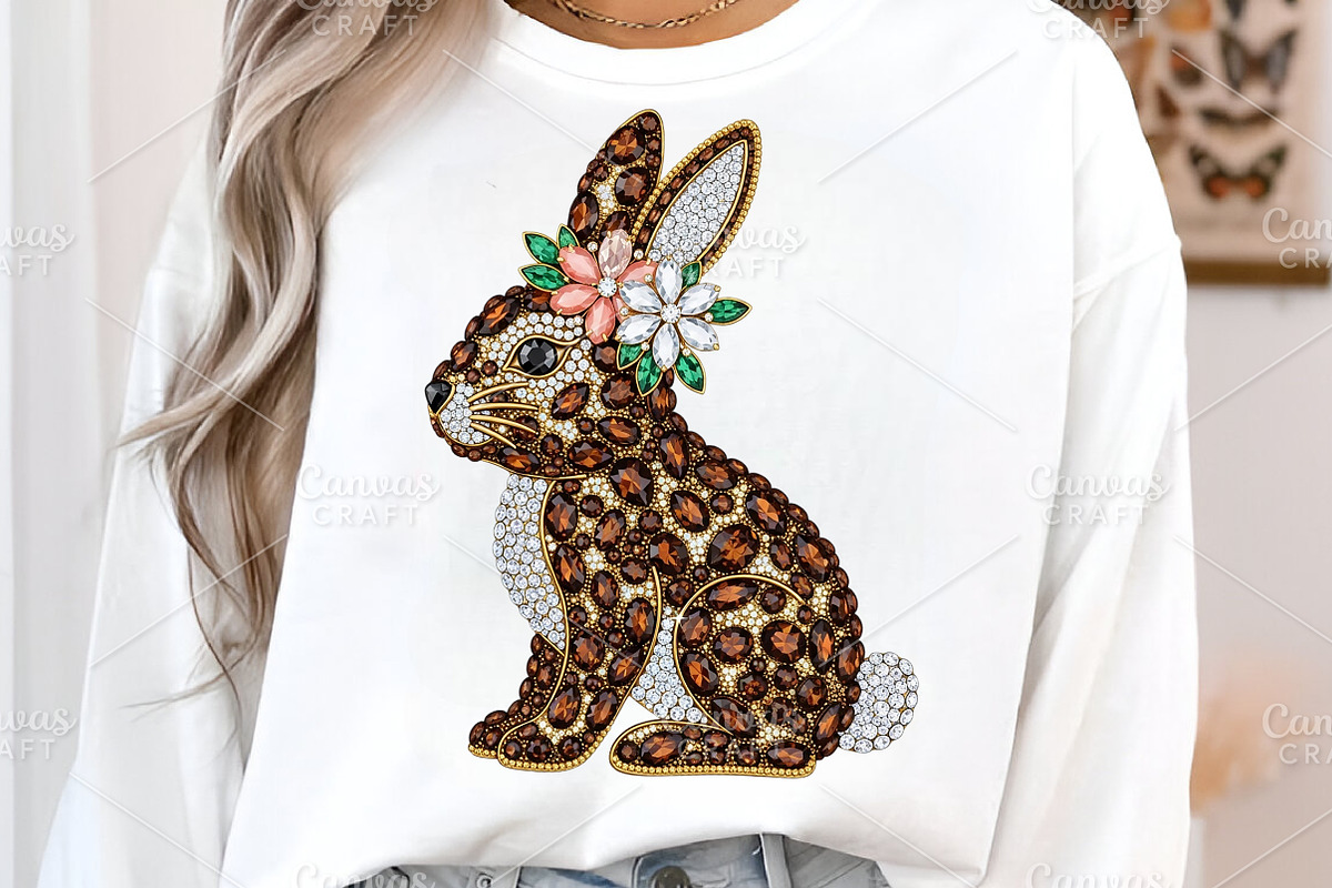 Rhinestone Easter Bunny PNG, an Illustration by Canvas Craft (Photo 6 of 6)