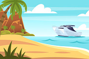 Island sand beach. Tropical coast, an Animal Illustration by Stock-Smart-Start (Thumbnail 3 of 3)