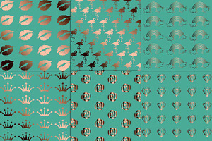 Copper & Teal Metallic Digital Paper