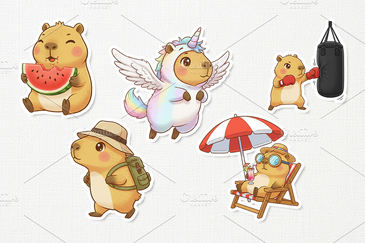 Cute Capybara Kids-Friendly, an Animal Illustration by Gohsantosa (Photo 4 of 4)