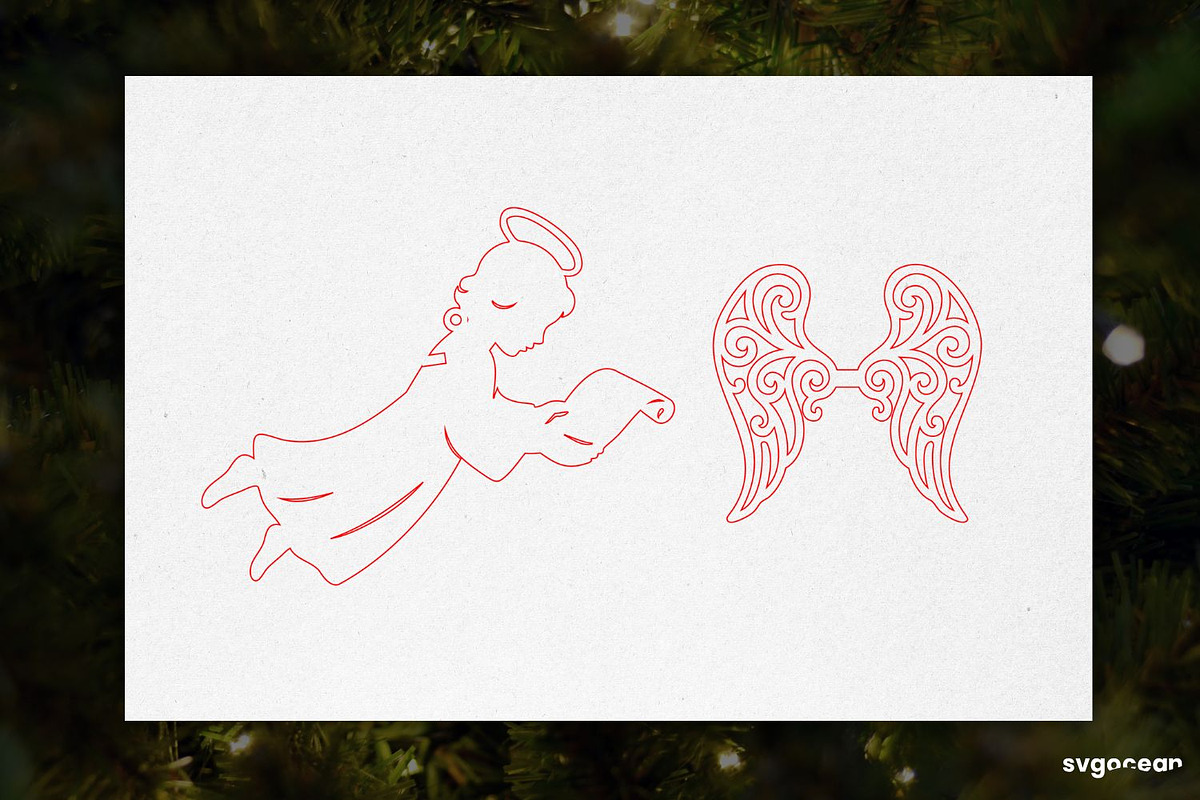 3D Christmas Angels Ornament Bundle, a Decorative Illustration by svgocean (Photo 11 of 20)