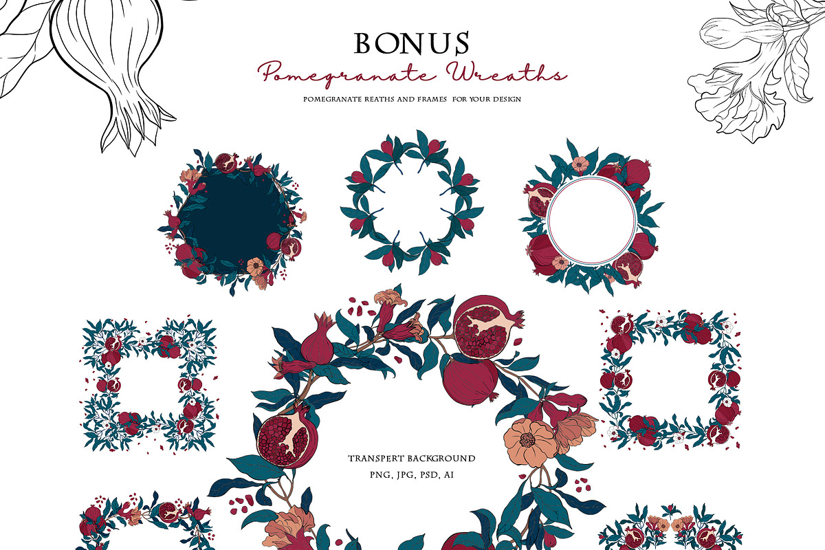 Pomegranate paradise collection, a Pattern Graphic by Aralova Art (Photo 6 of 8)