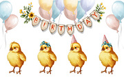 Cute Chick Birthday Collection, an Animal Illustration by IrynaPanashii (Thumbnail 4 of 7)