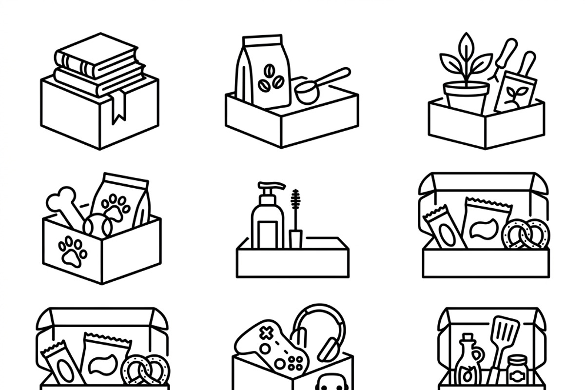 430 Subscription Business Icon Set, an Outline Icon by adenpinkstore (Photo 6 of 12)