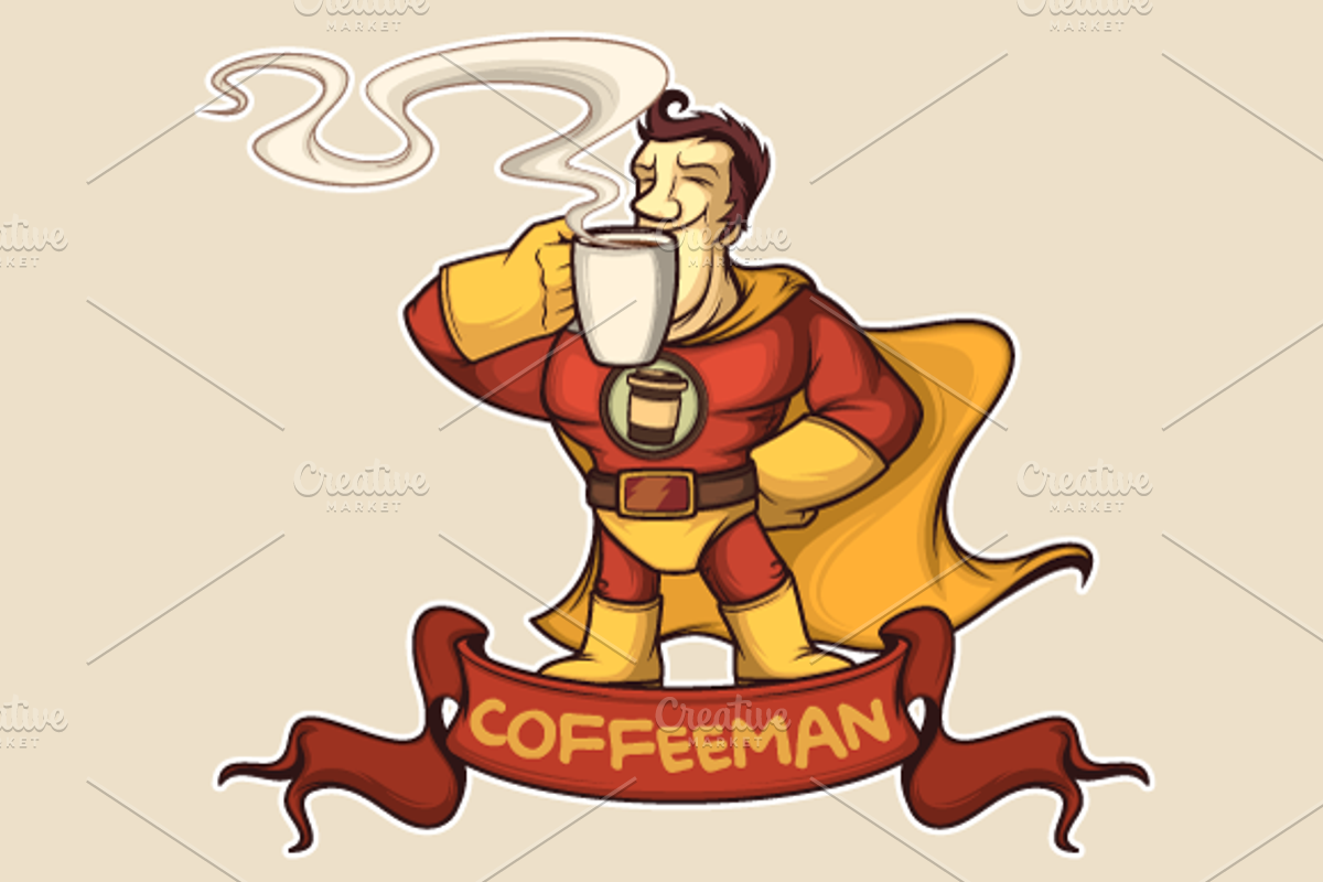 Superhero Coffee-man, a Food Illustration by yuanden graphics (Photo 1 of 2)