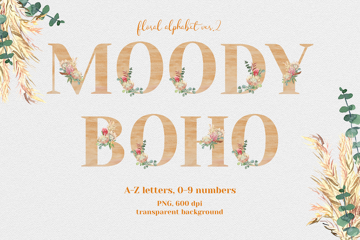 Moody Boho Florals Watercolor, a Decorative Illustration by Catch the Dream Art (Photo 14 of 17)