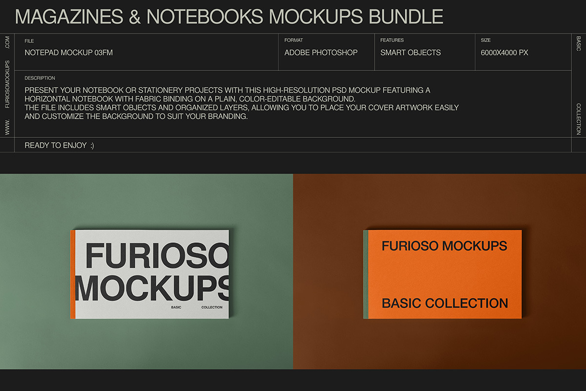 Magazines & Notebooks Mockup Bundle, a Books & Magazine Mockup by FURIOSO mockups (Photo 8 of 14)